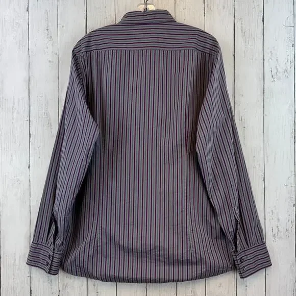 Hugo Boss Purple/Grey Striped Cotton Regular Fit Button Down Shirt Size Large - Picture 6 of 15